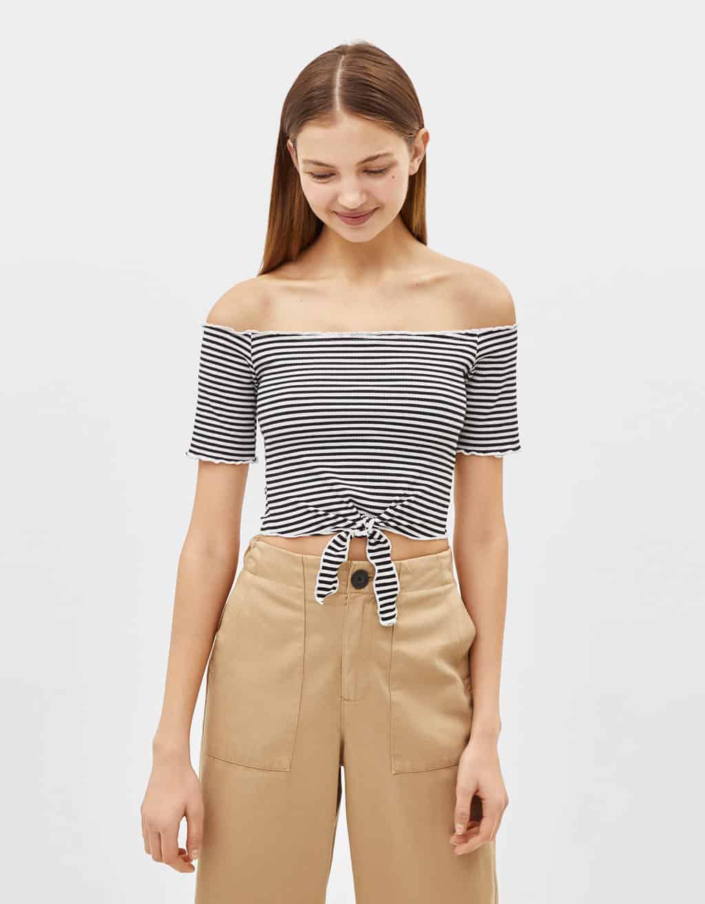 Off-Shoulder Striped Top 1 Off-Shoulder Striped Top