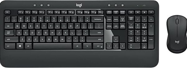Logitech MK540 Advanced Wireless Keyboard and Mouse Combo for Windows, 2.4 GHz Unifying USB-Receiver, Multimedia Hotkeys, 3-Year Battery Life, for PC, Laptop